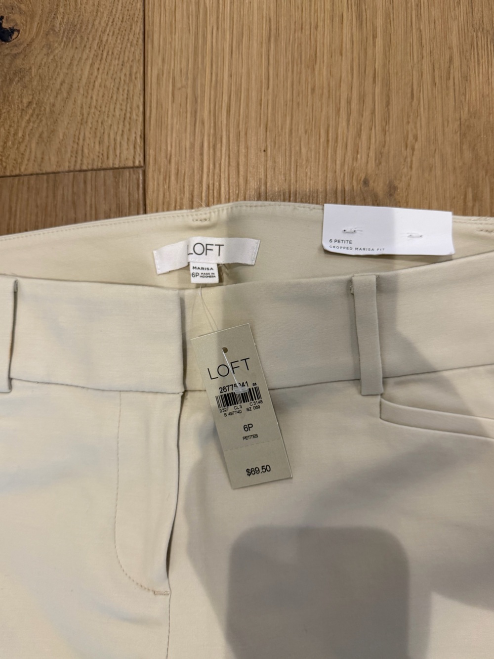LOFT Marisa Petite Tailored Dress Pants - Cream